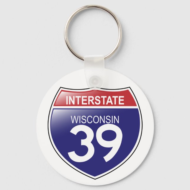 I-39 Wisconsin-Schlüsselanhänger Schlüsselanhänger (Vorderseite)