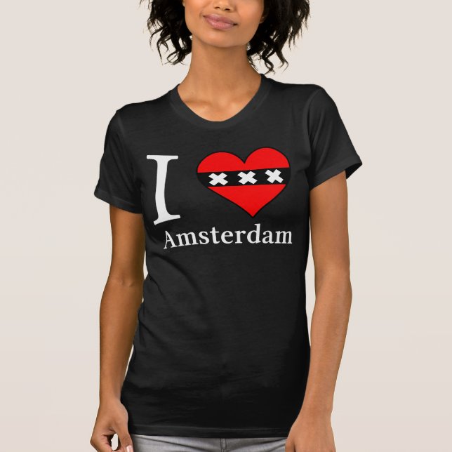 I <3 Amsterdam Female Black T-Shirt (Vorderseite)