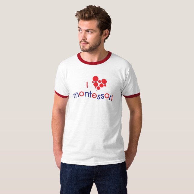 I <3 Montessori Wecker-T-Shirt T-Shirt (Vorne ganz)