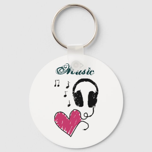 i <3 Musik Schlüsselanhänger (Vorderseite)