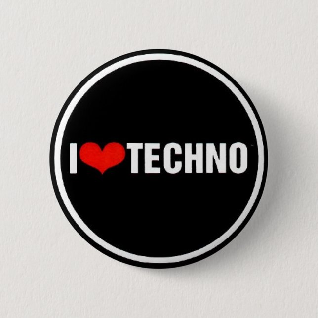 I <3 Techno Button (Vorderseite)