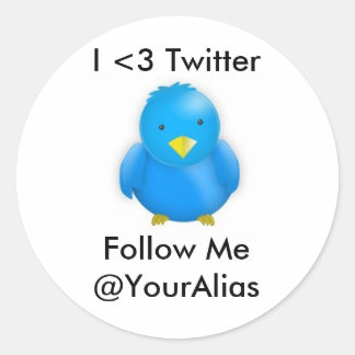 I <3 Twitter_Stickers Runder Aufkleber