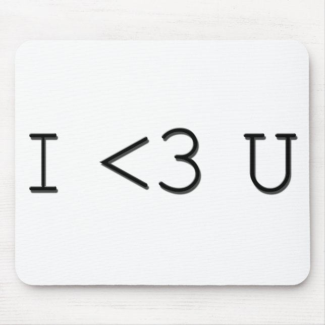 I <3 U Herz des Emoticon-I Sie Mousepad (Vorne)