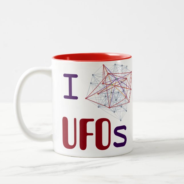 I <3 UFOs Zweifarbige Tasse (Links)