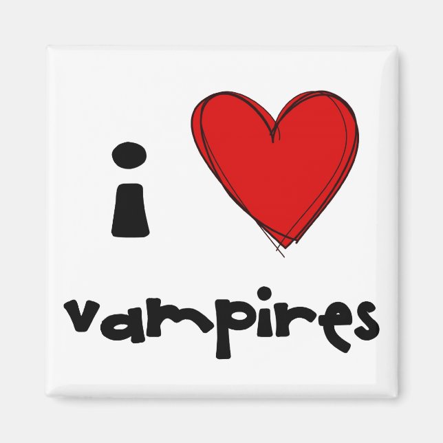 I <3 Vampire - roter Magnet (Vorne)