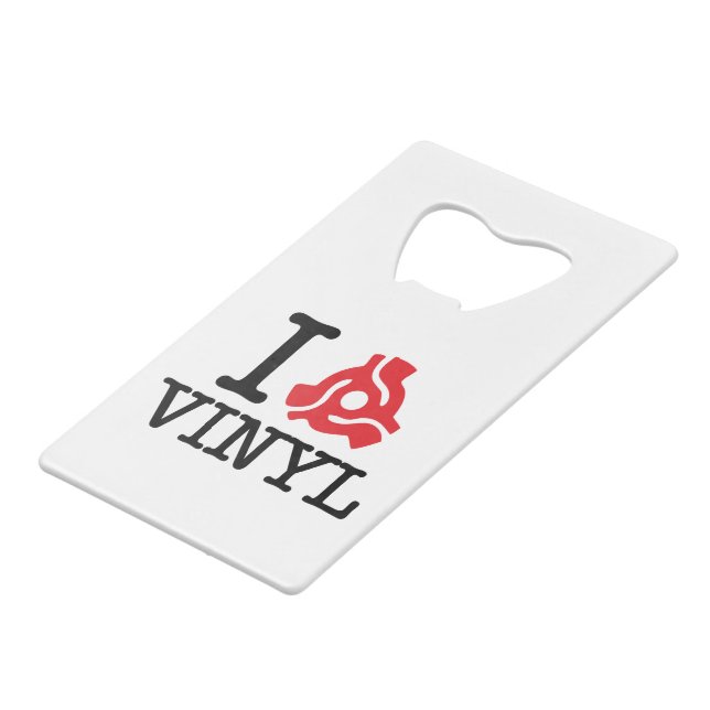 I 45 Adapter Vinyl Kreditkarten Flaschenöffner (Vorderseite Schrägansicht)