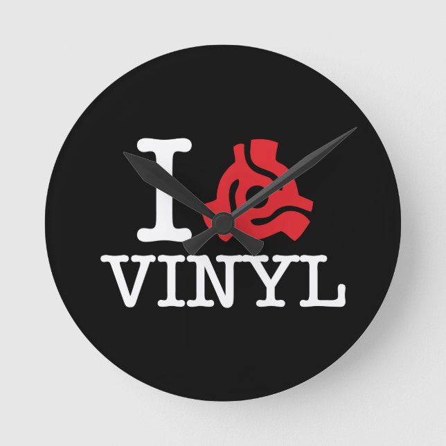 I 45 Adapter Vinyl Runde Wanduhr (Vorderseite)