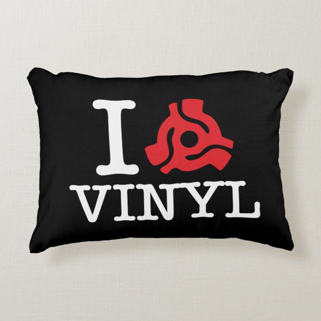 I 45 Adapter Vinyl Zierkissen (Vorderseite)