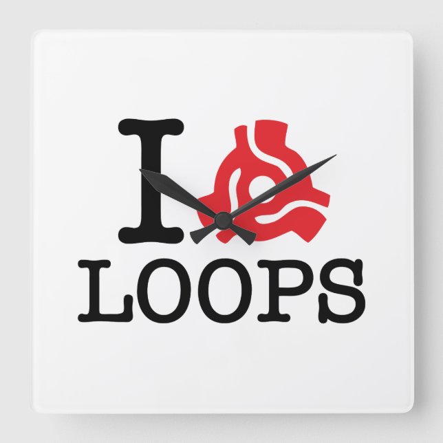 I 45 Adapterschleifen Quadratische Wanduhr (Vorderseite)