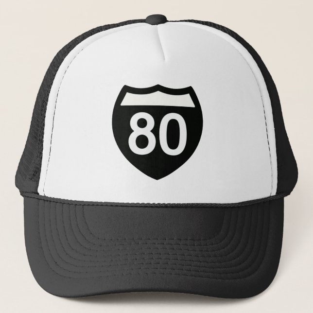 I-80 Highway sign T-shirt design Truckerkappe (Vorderseite)