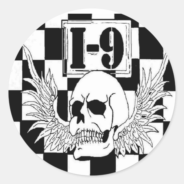 I-9 STICKER! RUNDER AUFKLEBER (Vorderseite)