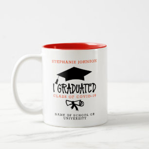 I Abitur des Covid-19 Red Foto Abschluss Zweifarbige Tasse