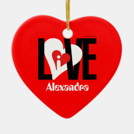 I addieren Liebe-Alexandra-Herz-Verzierung Keramikornament