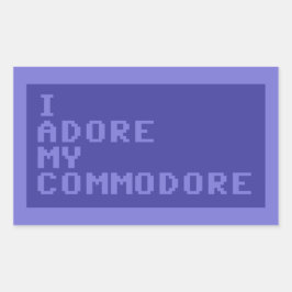 I Adore My Commodore (C64-Version) Rechteckiger Aufkleber