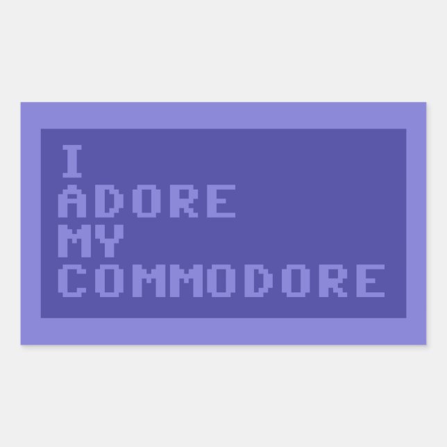 I Adore My Commodore (C64-Version) Rechteckiger Aufkleber (Vorderseite)