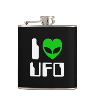 I Alien Heart UFO Flachmann