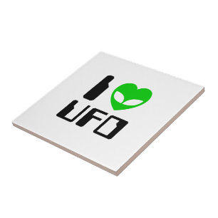 I Alien Heart UFO Fliese