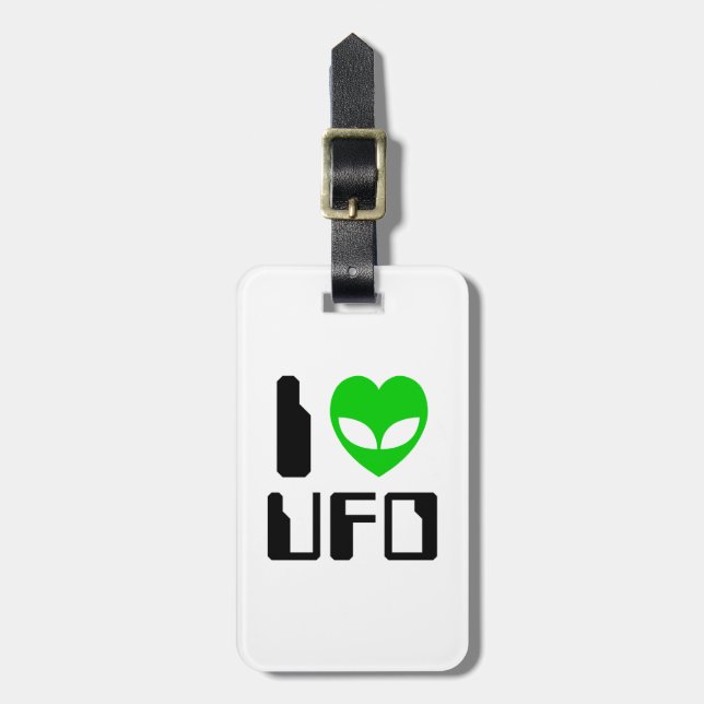 I Alien Heart UFO Gepäckanhänger (Vorderseite vertikal)