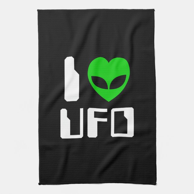 I Alien Heart UFO Handtuch (Vertikal)