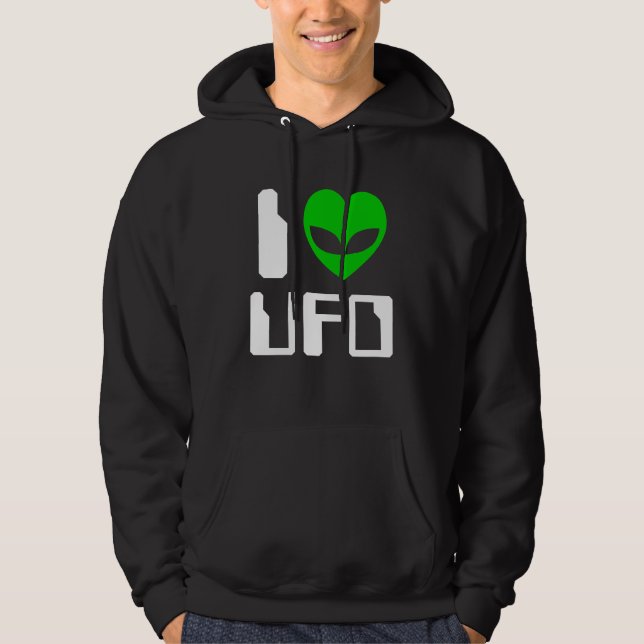 I Alien Heart UFO Hoodie (Vorderseite)