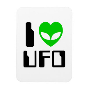 I Alien Heart UFO Magnet