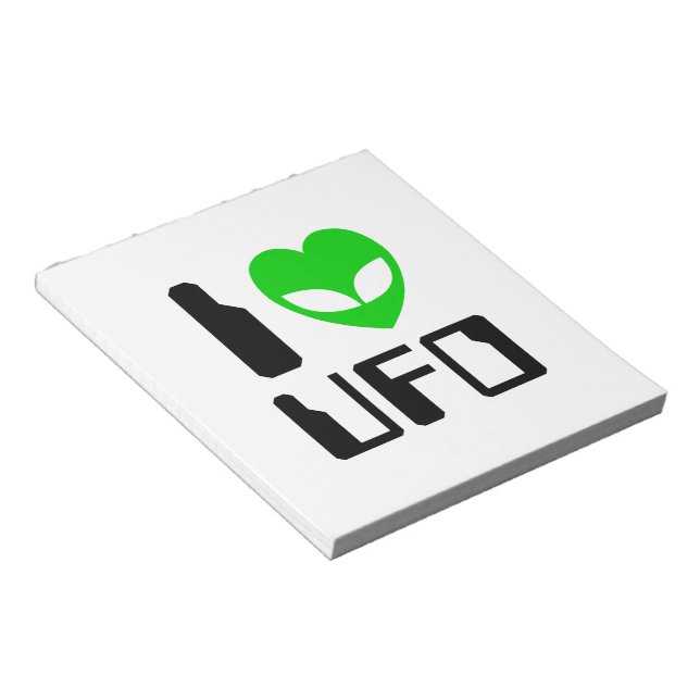 I Alien Heart UFO Notizblock (angewinkelt)