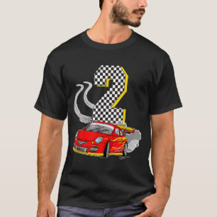 I Am 2 Years Old Racing Car Toddler Crew 2nd Birth T-Shirt