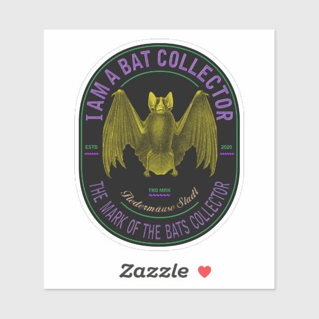 I am a bat collector aufkleber (Blatt)