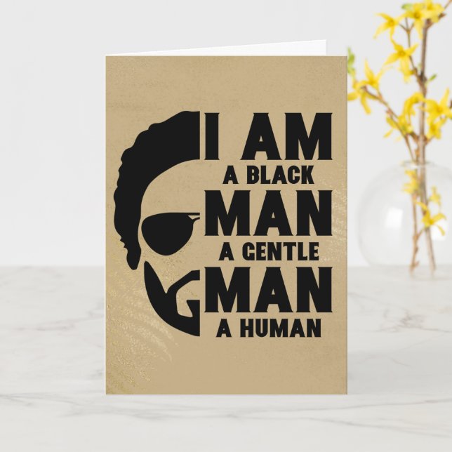 I Am A Black Man Afro Beard Gold Father's Day Karte (Gelbe Blume)