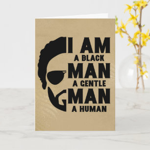 I Am A Black Man Afro Beard Gold Father's Day Karte