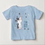 I Am A Boy Baby T-shirt<br><div class="desc">whimsical watercolor features a cheerful squirrel nestled within a leafy wreath adorned with red berries and tiny mushrooms.
Design Note: For custom requests,  message me at daed.halabi@gmail.com. 😊</div>