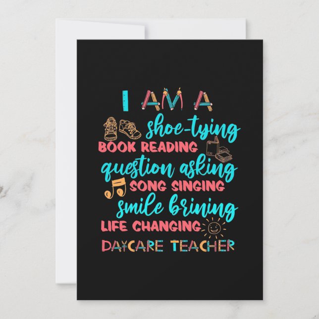 I Am A Daycare Teacher Einladung (Vorderseite)