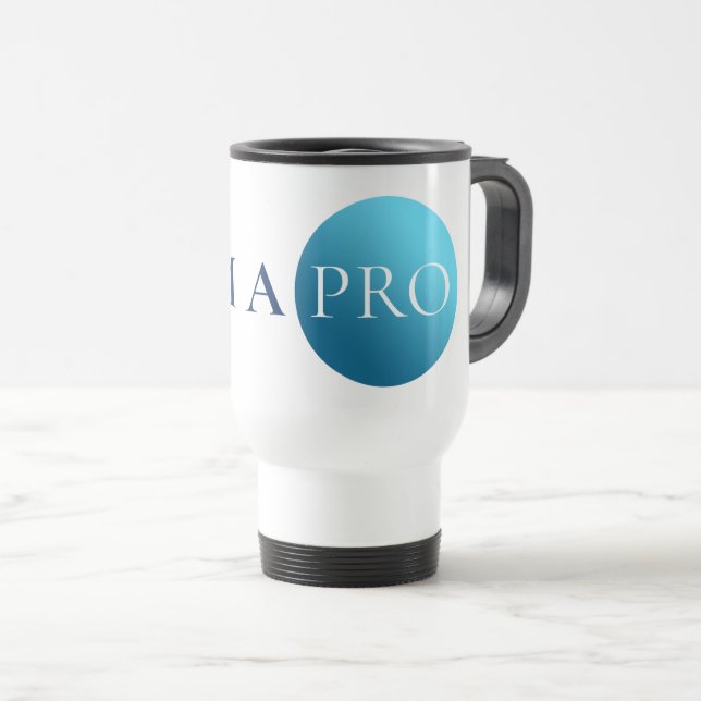 I AM A PRO | Bold Minimalist Blue Circle Mug Reisebecher (VorderseiteRechts)