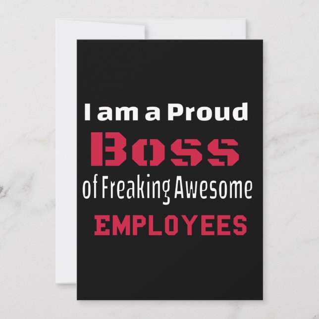 I am a Proud Boss of Freaking Awesome Employees Ankündigung (Vorderseite)