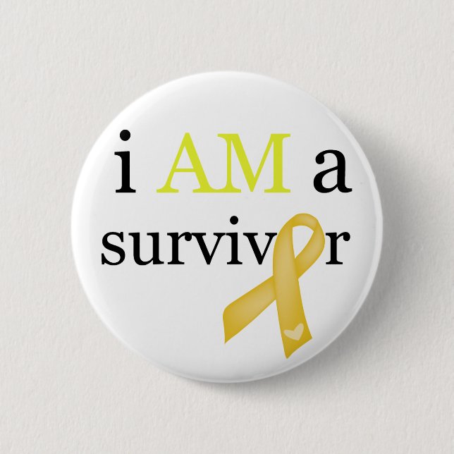 i AM a Survivor (Gelb) Button (Vorderseite)
