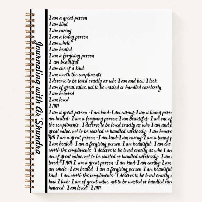 I AM AFFIRMATION Spiral Notebook Notizbuch (Vorderseite)