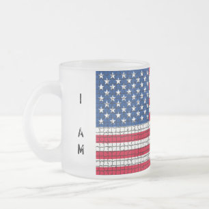 "I AM AMERICAN" Flag Mattierte Tasse