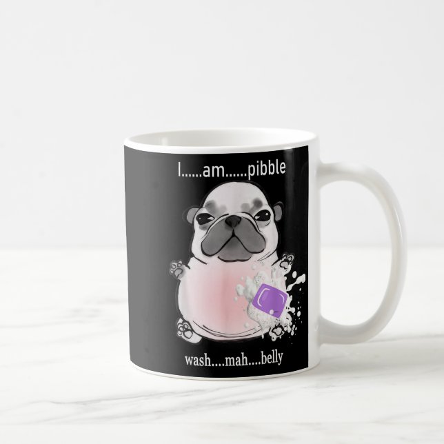 I Am Bble Wash My Belly Bble Meme Funny Dog Brainr Kaffeetasse (Rechts)