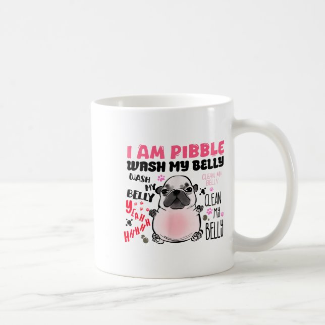 I Am Bble Wash My Belly Bble Meme Funny Dog Brainr Kaffeetasse (Rechts)