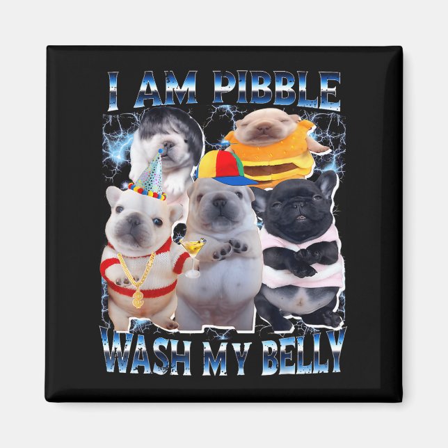 I Am Bble Wash My Belly Bble Meme Funny Dog Brainr Magnet (Vorne)