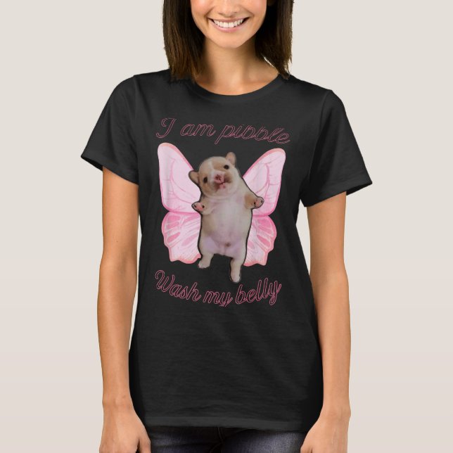 I Am Bble Wash My Belly Bble Meme Funny Dog Brainr T-Shirt (Vorderseite)