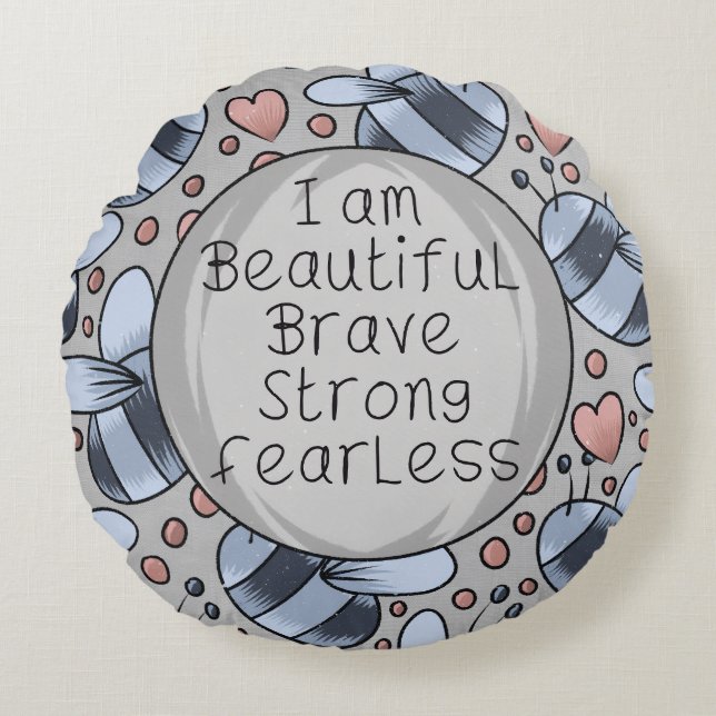 I am beautiful  rundes kissen (Vorderseite)