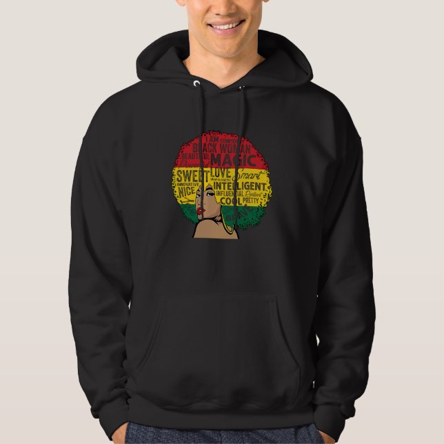I Am Black History Month Black Queen BHM Pride Mel Hoodie (Vorderseite)