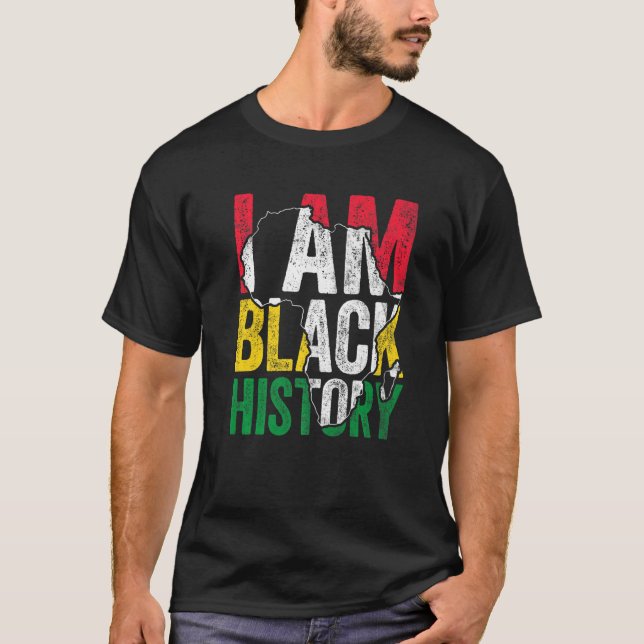 I Am Black History Month Melanin BLM African Pride T-Shirt (Vorderseite)