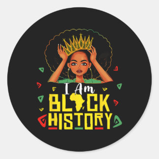 I Am Black History Women Girl Black History Month Runder Aufkleber