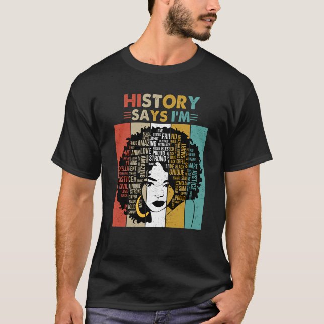 I am black history Women Girls Black History Month T-Shirt (Vorderseite)