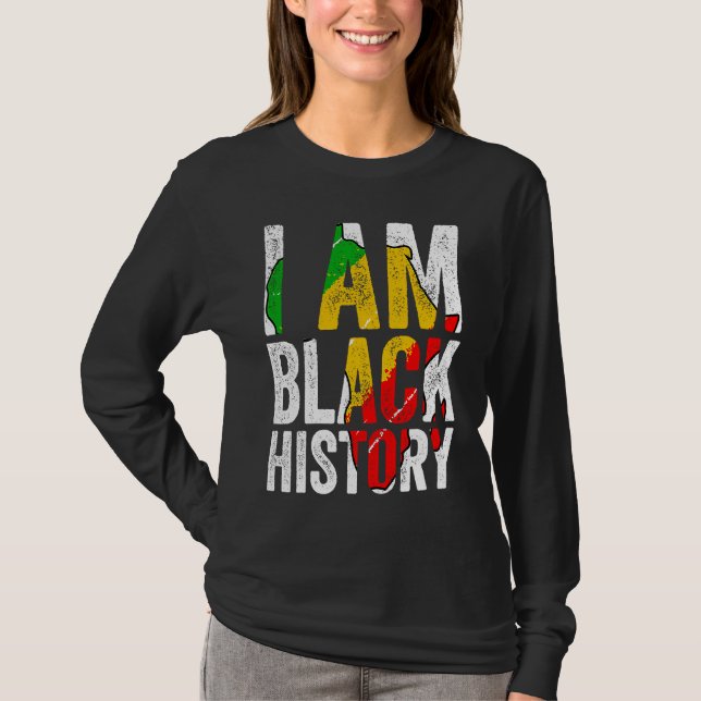 I Am Black History  Women Men African American Gra T-Shirt (Vorderseite)