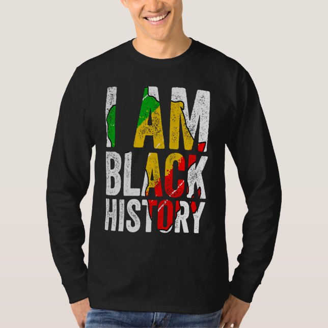 I Am Black History  Women Men African American Gra T-Shirt (Vorderseite)