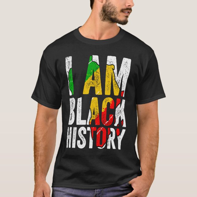 I Am Black History  Women Men African American Gra T-Shirt (Vorderseite)