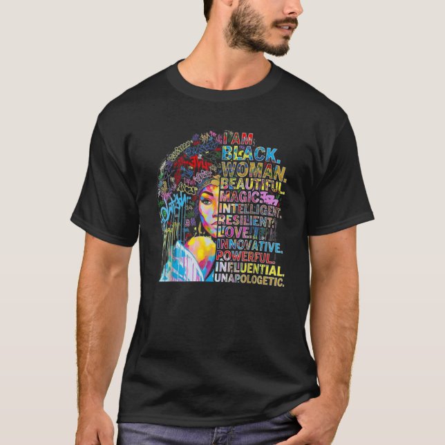 I Am Black Woman Black History Month Educated Blac T-Shirt (Vorderseite)